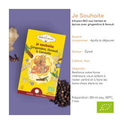Infusion Bio Je Souhaite Shoti Maa – Gingembre Fenouil Cannelle