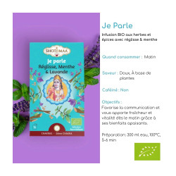 Infusion Bio Je Parle Shoti Maa – Menthe Réglisse Lavande